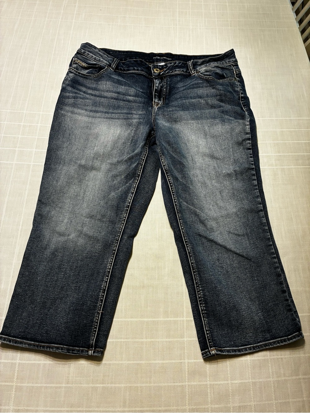 Maurices Dark Blue Cropped Straight Jeans